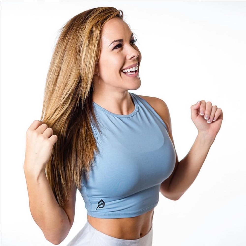 P’tula Tawni Twisted Crop Top- Dusk Blue/ Small